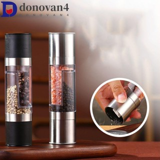 DONOVAN手動胡椒研磨機,雙頭可見海鹽香料磨坊,便攜式可水洗2in1可調胡椒磨坊藥草