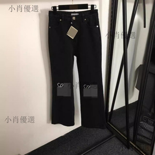 2025夏季新款時尚簡約膝蓋logo刺繡高腰休閒牛仔長褲小肖優選