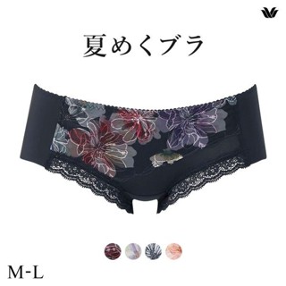 華歌爾Wacoal內褲女夏季薄款透氣吸汗速幹無痕性感蕾絲四角內褲(40PXB675)(日本直郵)1
