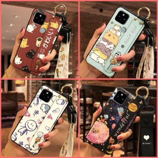 掛繩卡通Google谷歌Pixel 5手機殼潮流矽膠支架搞怪防塵個性指環奢華液態軟殼動漫趣味質感創意腕帶簡約純色青春