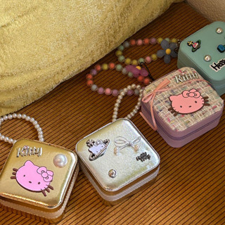 Hello Kitty Saturn 首飾盒便攜式旅行收納盒可愛迷你收納盒美學首飾展示