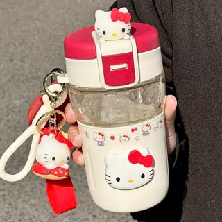 冰霸杯 環保杯 hellokitty雙飲玻璃水杯女2025新款可愛便攜外帶咖啡隨行杯a0038