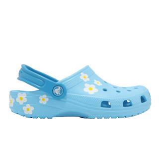Crocs 卡駱馳 Classic Clog K 中童 印花紋 玻璃藍 洞洞鞋 涼鞋 [YUBO] 2112574WD
