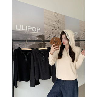 L-4XL 秋冬加厚保暖長袖打底T恤上衣 連帽T恤上衣 大尺碼女裝 秋天女裝 蕾絲拼接上衣 顯瘦上衣
