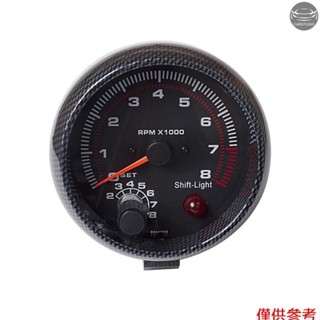 3.75 英寸汽車通用碳纖維轉速表儀表白色 Inter Shift 燈 0-8000 RPM