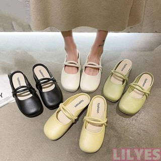 LILYES拖鞋涼鞋,方頭鞋甜的女士平底拖鞋,時尚防滑軟底PVCPU皮拖鞋女士們