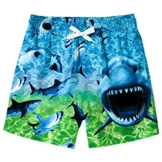 可愛的鯊魚恐龍沙灘短褲男士 3d 列印卡通動物泳褲衝浪板短褲男街頭短褲