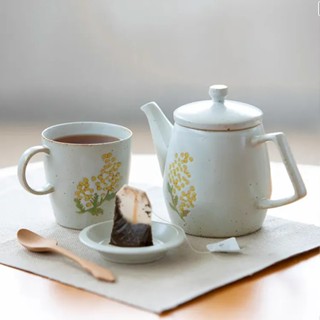 現貨 日本 波佐見燒 BISQUE 含羞草 下午茶組 餐具 茶壺 茶杯 飯碗 高腳碗 圓盤 盤子 職人手繪 日本進口