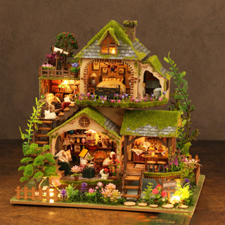 DIY 木製微型模型套件 Forest Adventures Casa 娃娃屋 3D 拼圖娃娃屋帶傢俱送給朋友聖誕節