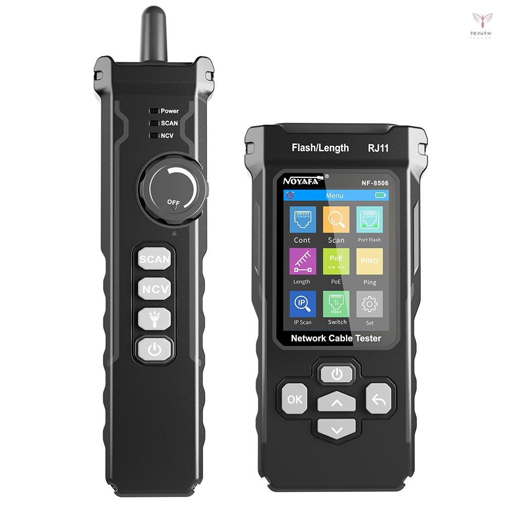 Noyafa NF-8506 LCD 數字網線測試儀可充電網線查找器多功能尋線器網線測試儀帶電纜連續性測試、電纜跟踪、端