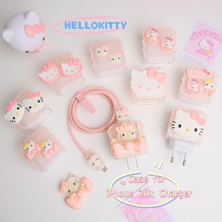 可愛的 Hello kitty 充電器保護套相容 iphone 20w 18w 25w 充電器保護套充電器 c 型充電器