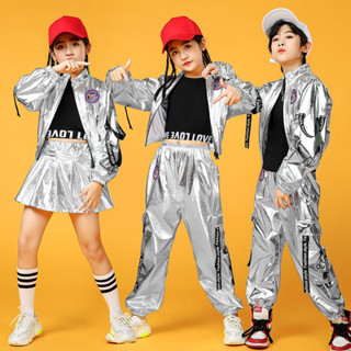 hiphop 兒童街舞錶演服潮酷服裝爵士舞服[S423]六一兒童演出服街舞套裝男女童嘻哈潮流架子鼓炫酷走秀爵士舞錶演