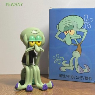 PEWANYSquidward手機支架,裝飾品卡通人物海綿寶寶公仔,PVC娃娃模型玩具章魚雕像