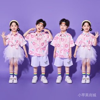 廠家直銷新款現貨免運六一兒童啦啦隊演出服小學生幼兒園可愛閤唱舞蹈錶演港風套裝服裝