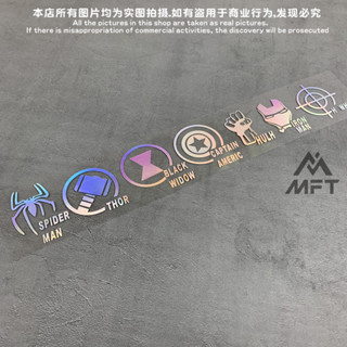 【蝦皮最低價】復仇者聯盟初代英雄標誌合集七彩鐳射防水反光貼紙鋼鐵俠美國隊長