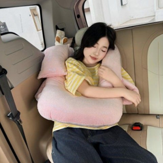 車載抱睡枕精品水晶絨珍珠棉親膚柔和舒適全家通用高階立體繡 車睡抱抱枕 防勒脖卡通護肩套 汽車頭枕護頸枕
