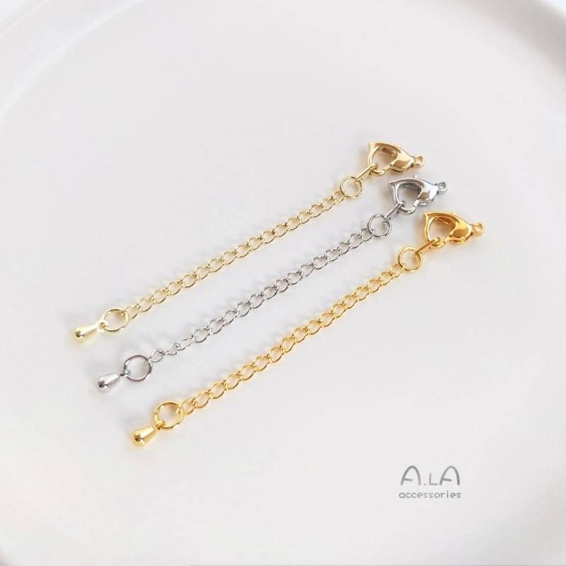 宏雲Hongyun-Ala新品-保色尾鏈延長鏈18K真金白金色玫瑰金手鏈項鍊diy飾品配件首飾資料
