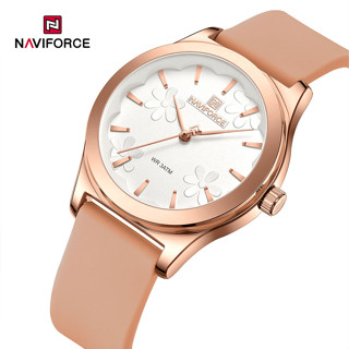 Naviforce NF5051 女士手錶品牌女士矽膠錶帶手錶女士休閒高品質石英防水手錶