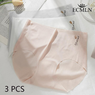 ECMLN 3 件夏季冰絲無縫內衣女士夏季超薄感速乾褲三角褲內褲