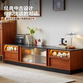 現貨免稅免運 復古實木電視櫃 客廳電視櫃 巖板電視櫃 中古黃楊木家用電視櫃 落地電視櫃