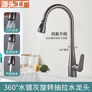 現貨速發！！廚房抽拉式水龍頭伸縮洗菜盆專用水槽冷熱兩用360度旋轉 FUC0