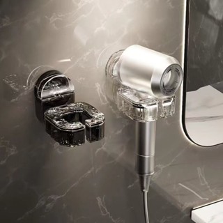 輕鬆安裝吸盤打孔吹風機掛架電吹風支架浴室旋轉衛生間懶人吹風機收納置物架