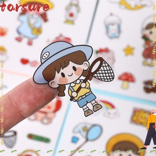 TARSURE PVC 貼紙,防水多色筆記本裝飾,耐用剪貼簿裝飾 DIY 可愛卡通圖案手機水瓶裝飾兒童男孩女孩