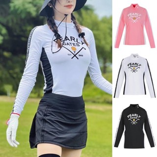 【品質現貨】高爾夫女裝 高爾夫球服 正韓女裝 韓國高爾夫服裝女秋冬長袖運動速幹透氣修身彈力高檔T恤圓領球衣