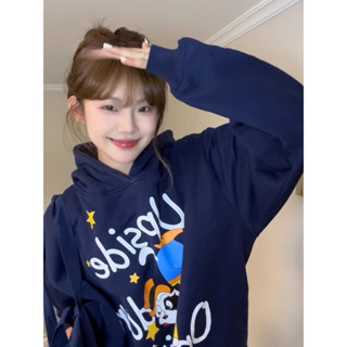slowly衣客 復古帽T 印花連帽衛衣女 帽T 女 冬季帽T 加絨加厚 oversize 帽踢 美式 寬鬆帽T