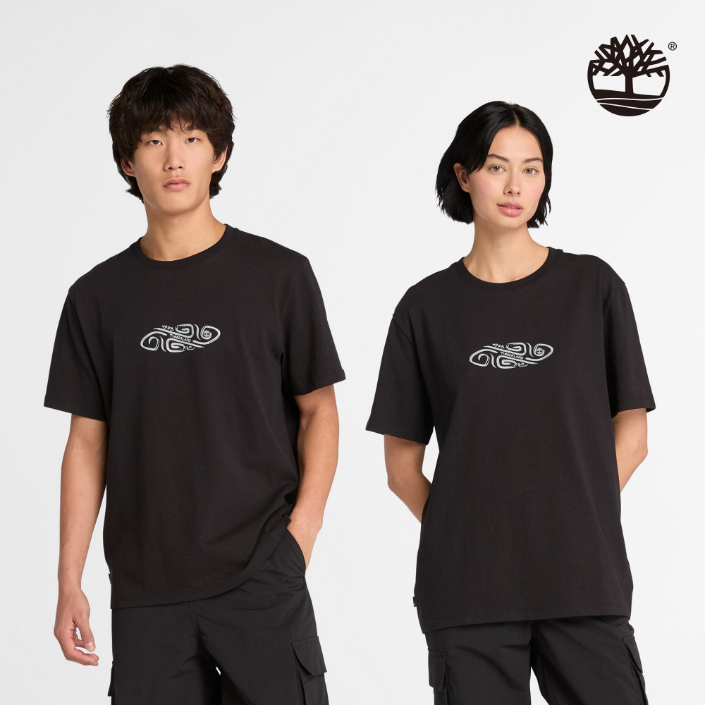 Timberland 中性黑色新年特別款圖案短袖T恤|A6C7G001