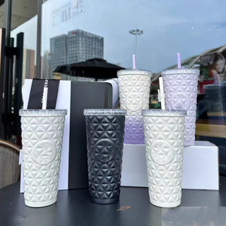 【現貨】600ml創意菠蘿杯 多彩夏日清新漸變紫隨行保溫杯 大容量戶外吸管水杯 大容量車用水杯 高顏值冰霸杯 保冰杯