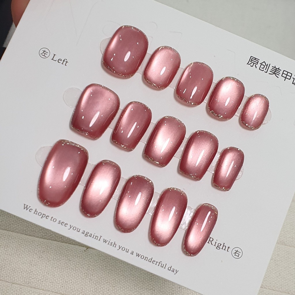 [手工穿戴甲]新款貓眼玻璃珠超閃  穿戴甲美甲貼片指甲貼片光療美甲美甲甲片美甲飾品美甲材料美甲貼紙