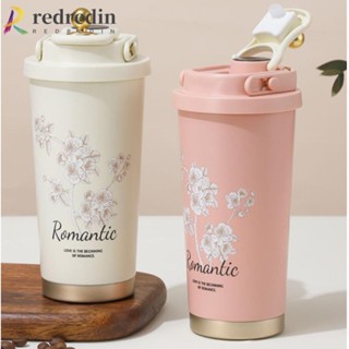 REDREDIN水杯,防漏316不鏽鋼卡通保溫杯,耐用的530毫升帶提手雙人飲用吸管杯