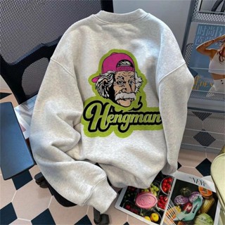復古美式休閒長袖上衣秋冬季寬鬆設計感潮牌百搭休閒圓領衛衣復古休閒長袖上衣秋冬寬鬆20250512