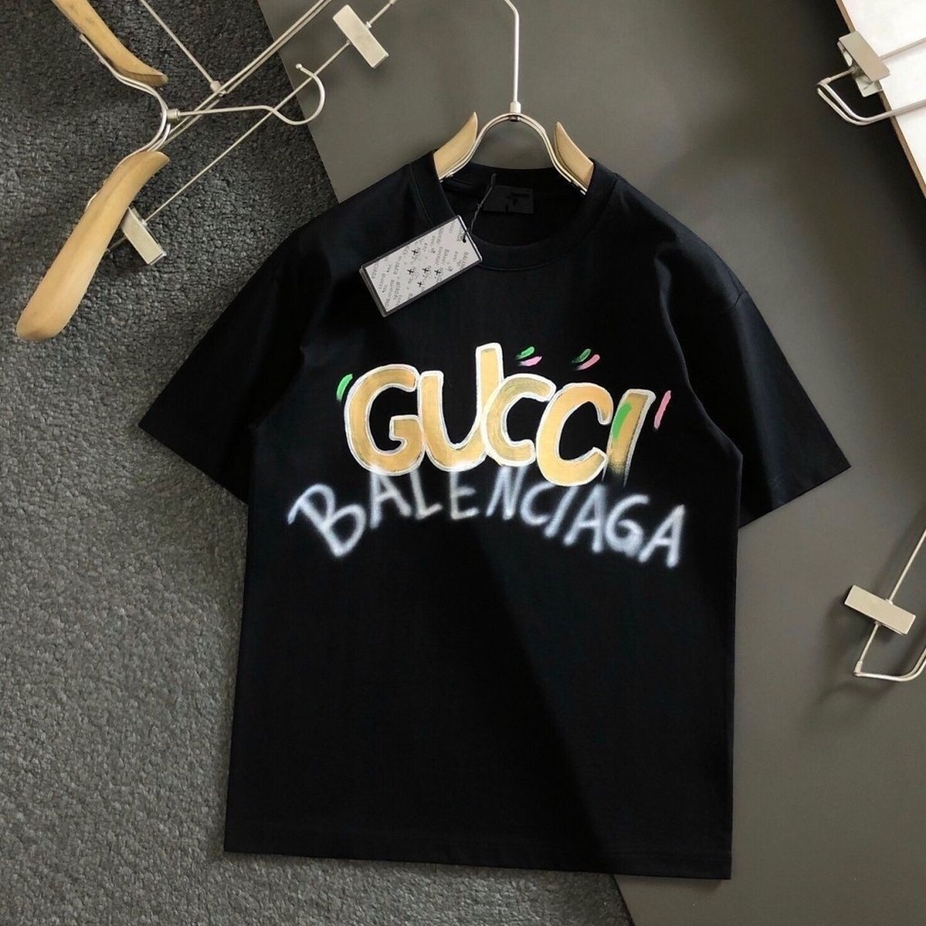 GUCCI2807 圓領短袖T恤男純棉新款印花短袖T恤