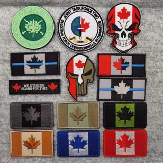 【定製】Canadian flag刺繡藍線3D Velcro Patch/徽章/臂章/徽章裝飾夾克牛仔褲揹包帽