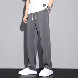GP&臺灣現貨 大尺碼長褲 300斤肥佬夏季冰絲褲子男速幹加大碼胖子寬鬆直筒休閒長褲運動褲