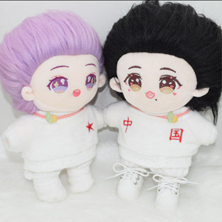 現貨速發20釐米娃衣中國運動服套裝明星棉花娃娃衣服公仔玩具配飾玩偶鞋