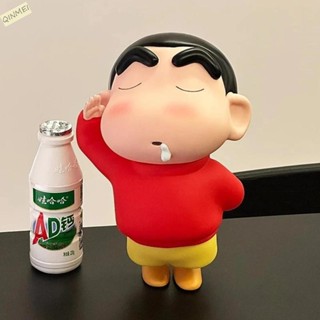 QINMEI蠟筆小新存錢罐,可開啟大容量小新娃娃擺飾,卡通片裝飾性的儲蓄罐卡通小新存錢罐兒童玩具