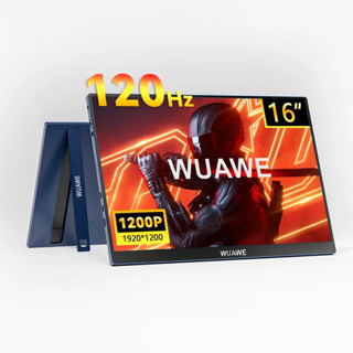 全新品質鋁製 120hz 遊戲便攜式顯示器，帶支架，16 英寸 1200P 外部第二臺電腦螢幕，適用於手機筆記本電腦 X