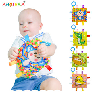 熱賣#augleka柔軟安撫巾多彩標簽巾嬰兒毛巾初生寶寶安撫玩具5ya