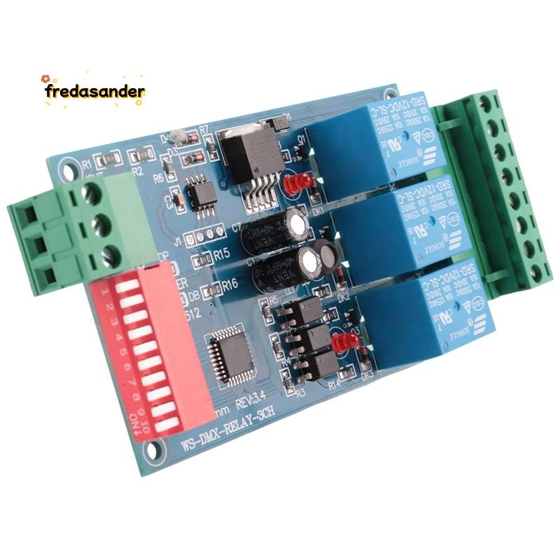 3CH 512繼電器輸出,LED Dmx512控制器板,LED DMX512解碼器,繼電器開關控制器