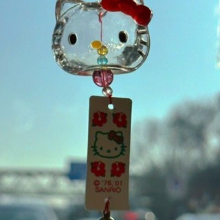 HelloKitty咪風鈴日式玻璃風鈴迷你車用吊飾生日禮品20250520