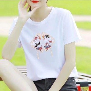 胖胖美依 上衣 T恤 短袖上衣 M-2XL夏季短袖t恤韓版休閒女裝t恤大碼學生印花圓領短袖女裝-6724.