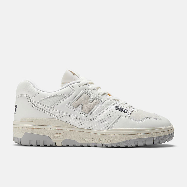 New Balance 男女 復古鞋 運動 經典 NB 550 休閒 D楦 皮革 俐落 簡約 米白 [BB550PWG]