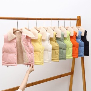 【秋季新品】90-170cm女童背心 兒童馬甲 童裝兒童羽絨棉馬甲秋冬季外穿女童男童加絨加厚羊羔絨寶寶馬甲坎肩潮