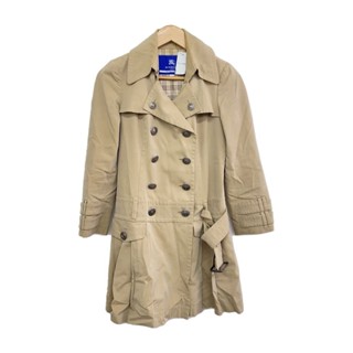 Burberry 博柏利 外套 長版風衣 大衣 Blue Label 羊毛 米色 藍色 日本直送 二手