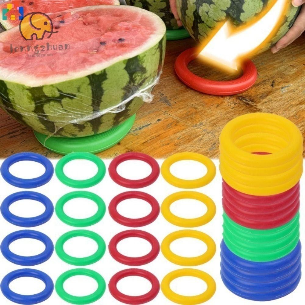 LONNGUVO 1/5Pcs 水果固定環,耐磨塑料西瓜架底座,耐用防滑西瓜環
