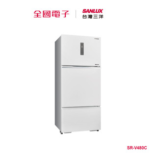 臺灣三洋475L三門鏡面鋼板變頻電冰箱 SR-V480C 【全國電子】