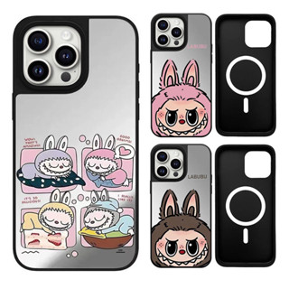 鏡面 可愛拉布布 磁吸 適用於蘋果iPhone 16 pro max 14 plus 13 12 15 手機殼 高階卡通